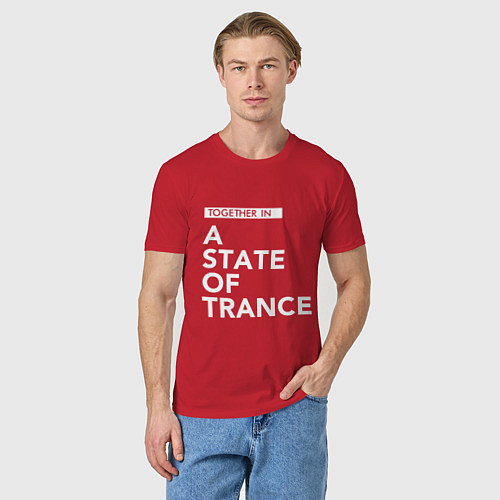 Мужская футболка Together in A State of Trance / Красный – фото 3