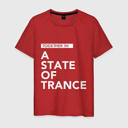 Футболка хлопковая мужская Together in A State of Trance, цвет: красный