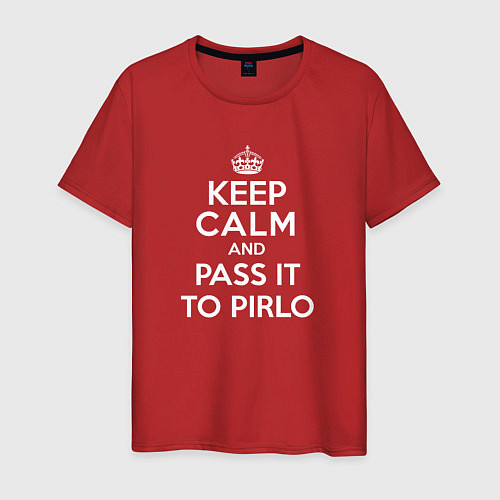 Мужская футболка Keep Calm & Pass It To Pirlo / Красный – фото 1