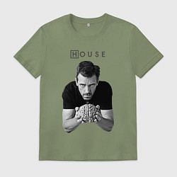 Футболка хлопковая мужская House Brain, цвет: авокадо