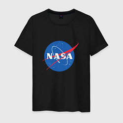 Футболка хлопковая мужская NASA: Logo, цвет: черный