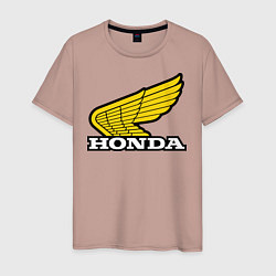 Футболка хлопковая мужская Honda, цвет: пыльно-розовый