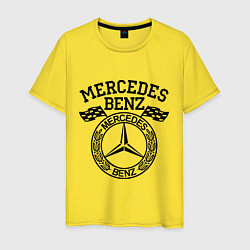 Футболка хлопковая мужская Mercedes Benz, цвет: желтый