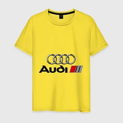 Футболка хлопковая мужская Audi, цвет: желтый