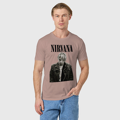 Мужская футболка Kurt Cobain: Young / Пыльно-розовый – фото 3
