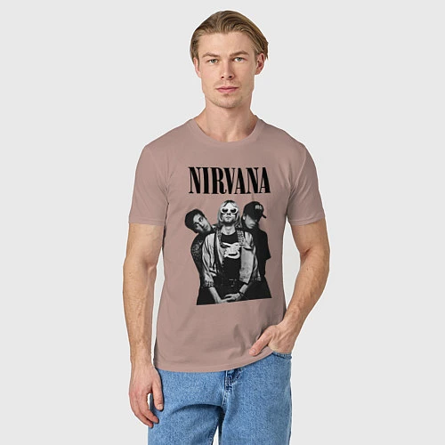 Мужская футболка Nirvana Group / Пыльно-розовый – фото 3