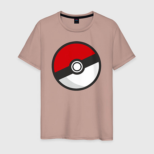 Мужская футболка Pokeball / Пыльно-розовый – фото 1