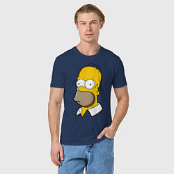 Футболка хлопковая мужская Sad Homer, цвет: тёмно-синий — фото 2