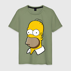 Футболка хлопковая мужская Sad Homer, цвет: авокадо