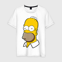 Футболка хлопковая мужская Sad Homer, цвет: белый