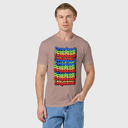 Футболка хлопковая мужская DropDead надписи, цвет: пыльно-розовый — фото 2