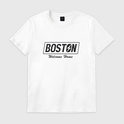 Футболка хлопковая мужская Boston: Welcome Home, цвет: белый