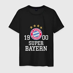 Футболка хлопковая мужская Super Bayern 1900, цвет: черный