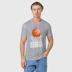Футболка хлопковая мужская Баскетбол, цвет: меланж — фото 2