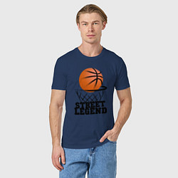 Футболка хлопковая мужская Баскетбол, цвет: тёмно-синий — фото 2