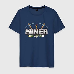 Футболка хлопковая мужская Miner, цвет: тёмно-синий