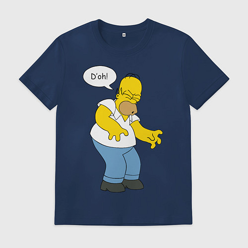 Мужская футболка D'oh mood / Тёмно-синий – фото 1
