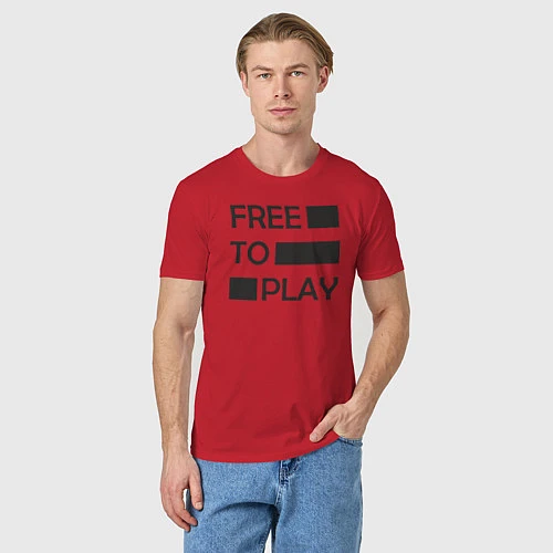 Мужская футболка Free to play / Красный – фото 3