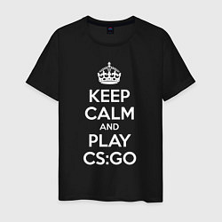 Футболка хлопковая мужская Keep Calm & Play CS:GO, цвет: черный