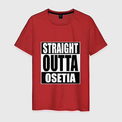 Футболка хлопковая мужская Straight Outta Osetia, цвет: красный