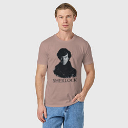 Футболка хлопковая мужская Sherlock Art, цвет: пыльно-розовый — фото 2