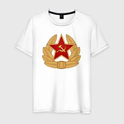 Футболка хлопковая мужская Кокарда СССР, цвет: белый