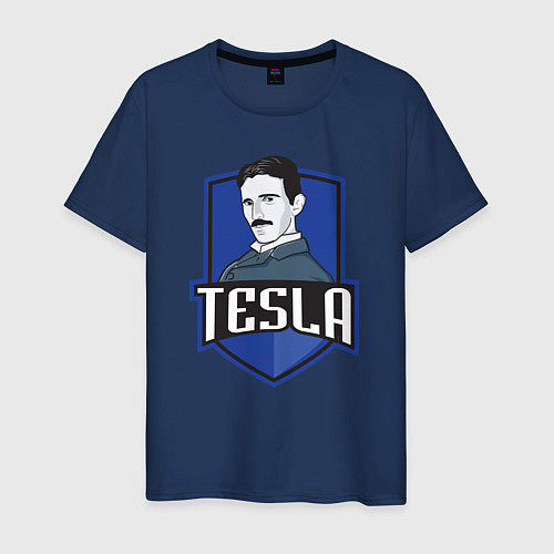 Мужская футболка Никола Тесла / Тёмно-синий – фото 1