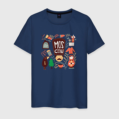 Мужская футболка Moscow Pack / Тёмно-синий – фото 1