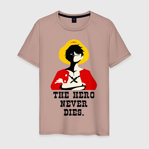 Мужская футболка The hero never dies / Пыльно-розовый – фото 1