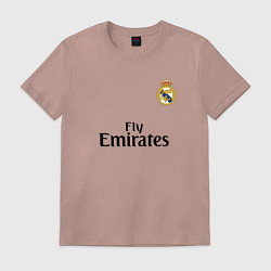 Футболка хлопковая мужская Real Madrid: Fly Emirates, цвет: пыльно-розовый