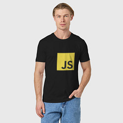 Футболка хлопковая мужская JS return true; (black), цвет: черный — фото 2