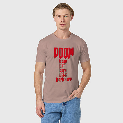 Мужская футболка DOOM: Idspispopd / Пыльно-розовый – фото 3