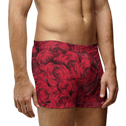 Трусы-боксеры мужские Красные розы, цвет: 3D-принт — фото 2