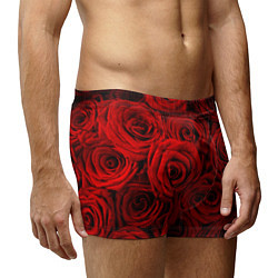 Трусы-боксеры мужские Красные розы, цвет: 3D-принт — фото 2