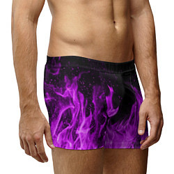Трусы-боксеры мужские Фиолетовый огонь, цвет: 3D-принт — фото 2