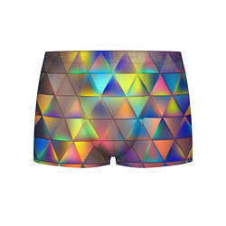 Трусы-боксеры мужские Разноцветные треугольники, цвет: 3D-принт