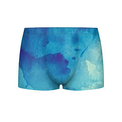 Трусы-боксеры мужские Синяя акварель, цвет: 3D-принт