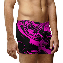 Трусы-боксеры мужские Черно-розовый акрил, цвет: 3D-принт — фото 2