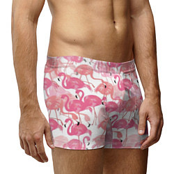 Трусы-боксеры мужские Рай фламинго цвета 3D-принт — фото 2