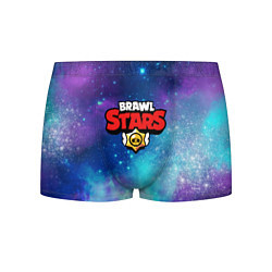 Трусы-боксеры мужские BRAWL STARS лого в космосе, цвет: 3D-принт