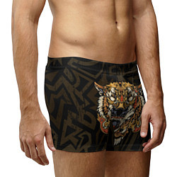 Трусы-боксеры мужские Тигровый стимпанк Tiger, цвет: 3D-принт — фото 2