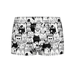 Трусы-боксеры мужские Котики, цвет: 3D-принт
