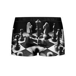 Трусы-боксеры мужские Шахматы фигуры доска ход мат, цвет: 3D-принт