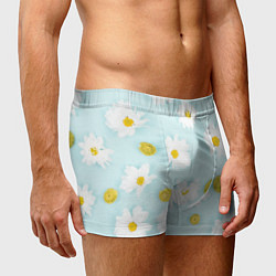 Трусы-боксеры мужские Ромашки, цвет: 3D-принт — фото 2