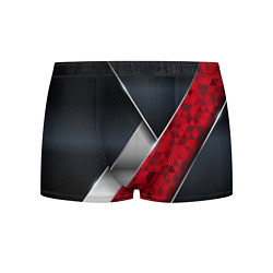 Трусы-боксеры мужские 3D BLACK AND RED METAL, цвет: 3D-принт