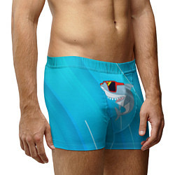 Трусы-боксеры мужские Акула в очках, цвет: 3D-принт — фото 2