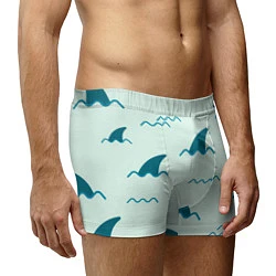 Трусы-боксеры мужские Плавники акул, цвет: 3D-принт — фото 2