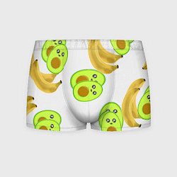 Трусы-боксеры мужские Банан и Авокадо, цвет: 3D-принт