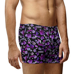 Трусы-боксеры мужские Геометрический фиолетовый, цвет: 3D-принт — фото 2