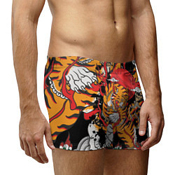 Трусы-боксеры мужские Самурайский тигр, цвет: 3D-принт — фото 2